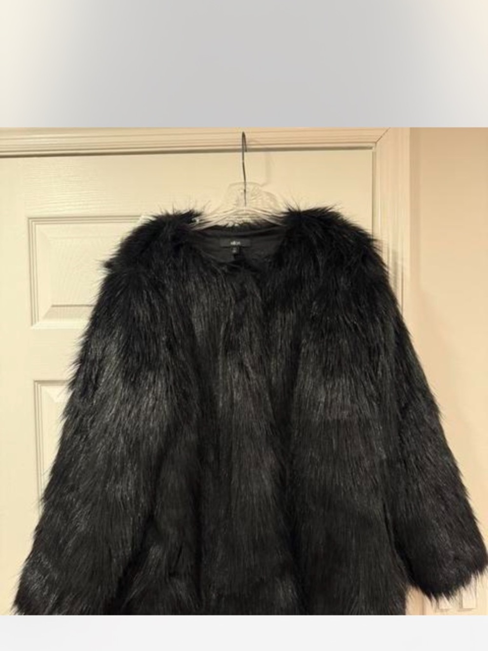ellos Black Faux Fur Teddy Jacket